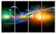 Waves of Music Fractal Design, Abstract Canvas Art Print, 48"x28", 4 Panels