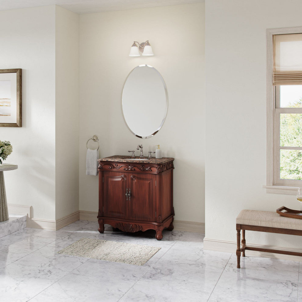 The Adelaide Bathroom Vanity, Brown, 32", Single Sink, Freestanding