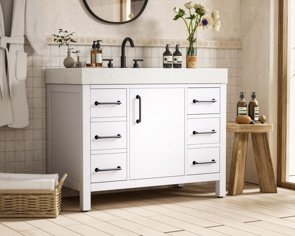 Home Living 42" Single Bathroom Vanity, White