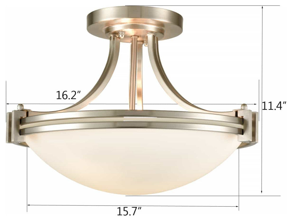 Brushed Nickel Ceiling Light Glass Ceiling Lighting Fixture