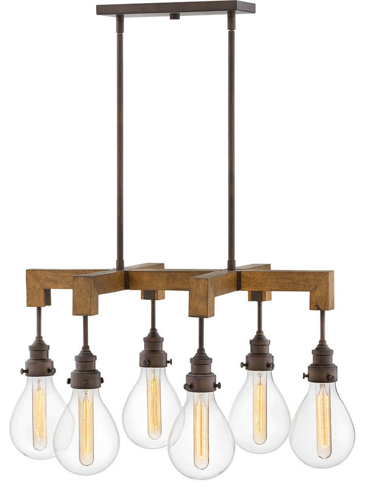 Hinkley Denton Six Light Linear Chandelier 3268IN
