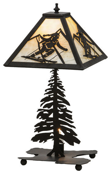 22"H Skier W/Lighted Base Table Lamp