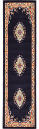 Unique Loom Navy Blue Washington Reza 2' 2 x 8' 2 Runner Rug