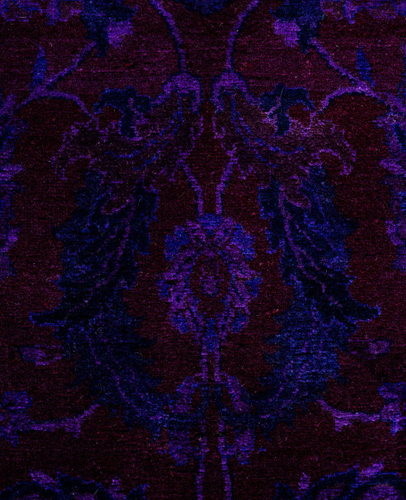 Overdyed One-of-a-Kind Hand-Knotted Area Rug Purple, 3' 1" x 5' 2"