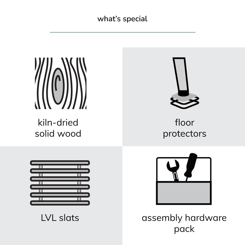 Rhonda Platform Bed, Natural, Queen