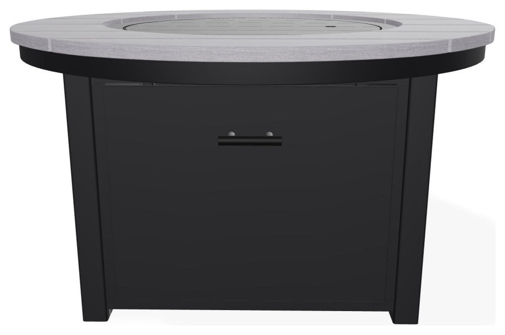 42" Marine Grade Fire Table with Propane Shelf, Black/Cape Gray