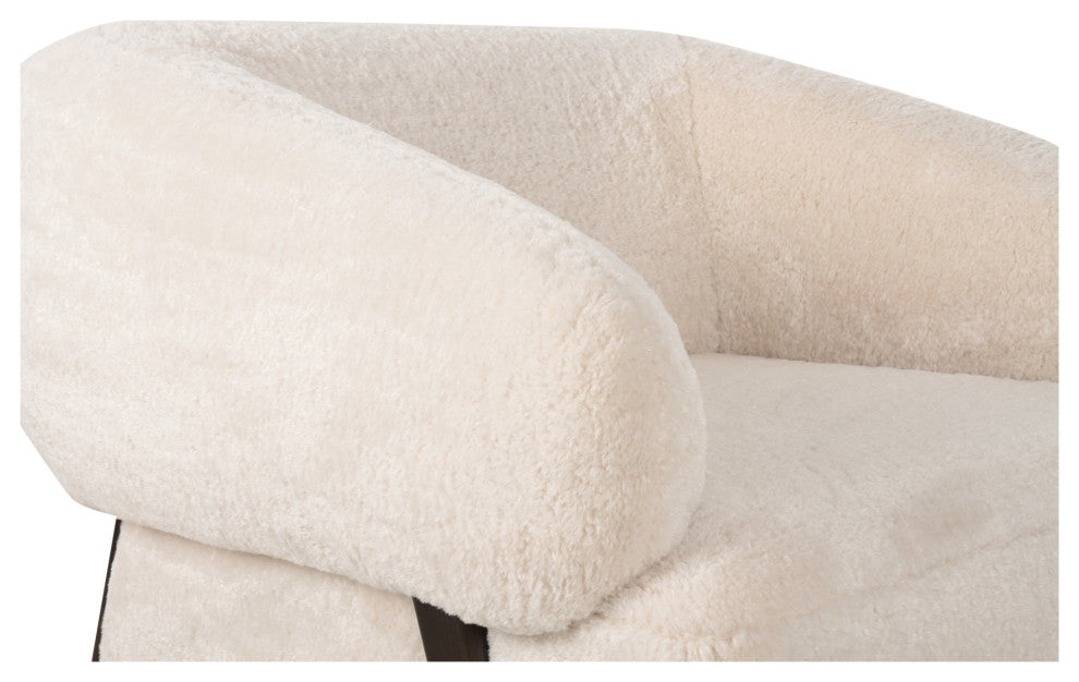 Devlin Lounge Chair Cream Faux Fur