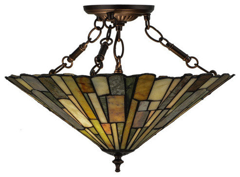 17" W Delta Jadestone Semi-Flush Mount