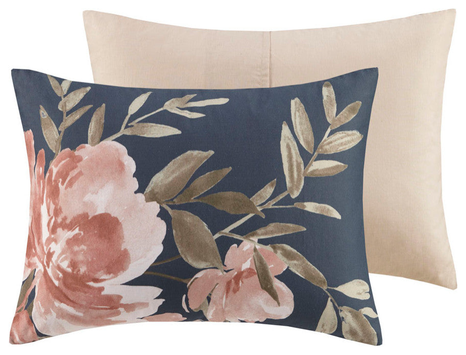 Madison Park Camillia 8 Piece Cotton Comforter Set in Navy