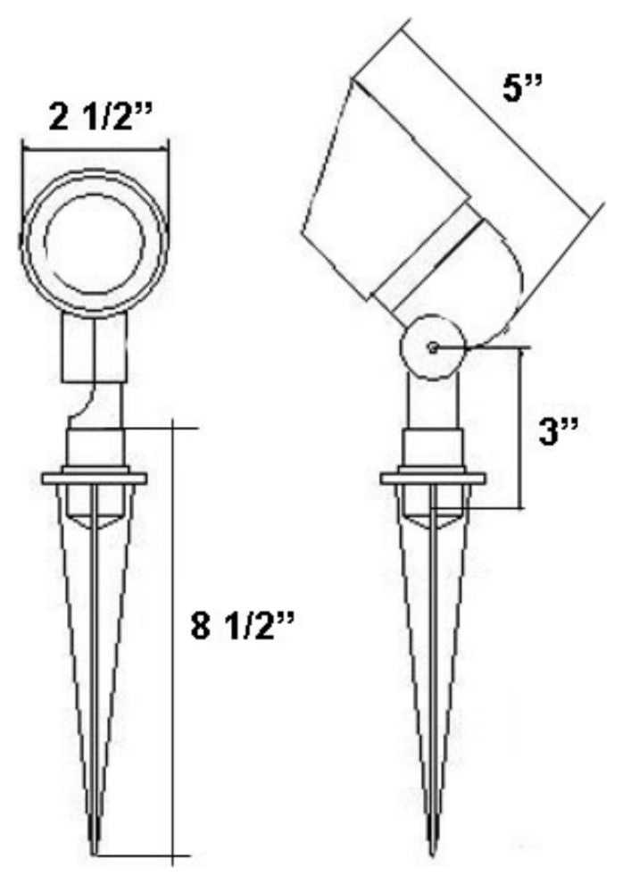 Low Voltage Outdoor Landscape Directional Bullet Spotlight, Black, Halogen