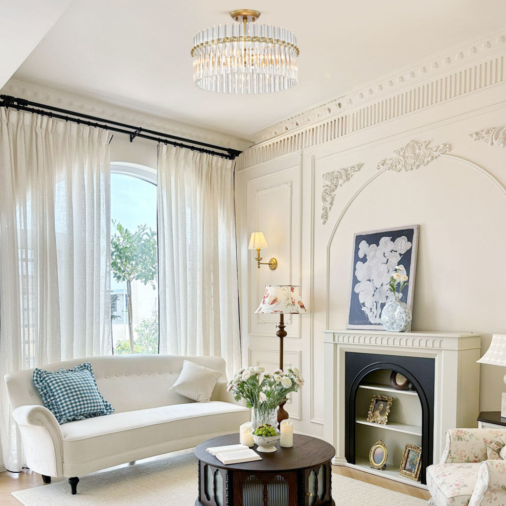 Cervine 4-light Crystal Flush Mount