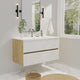 Wall-Mounted Bathroom Vanity Set with Integrated Ceramic Sink, White, 36"