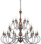 Auburn 24-Light Chandelier, Rustic Black