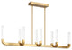 Del Mar 8-Light LED Linear Chandelier, Warm Brass by Breegan Jane