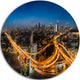 Highway And Main Traffic Bangkok, Cityscape Disc Metal Wall Art, 23"