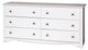 Contemporary Double Dresser, MDF Construction With 6 Storage Drawers, White