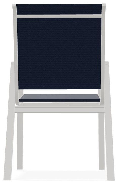 Bazza Sling Stackable Outdoor Dining Chair, Navy/Snow