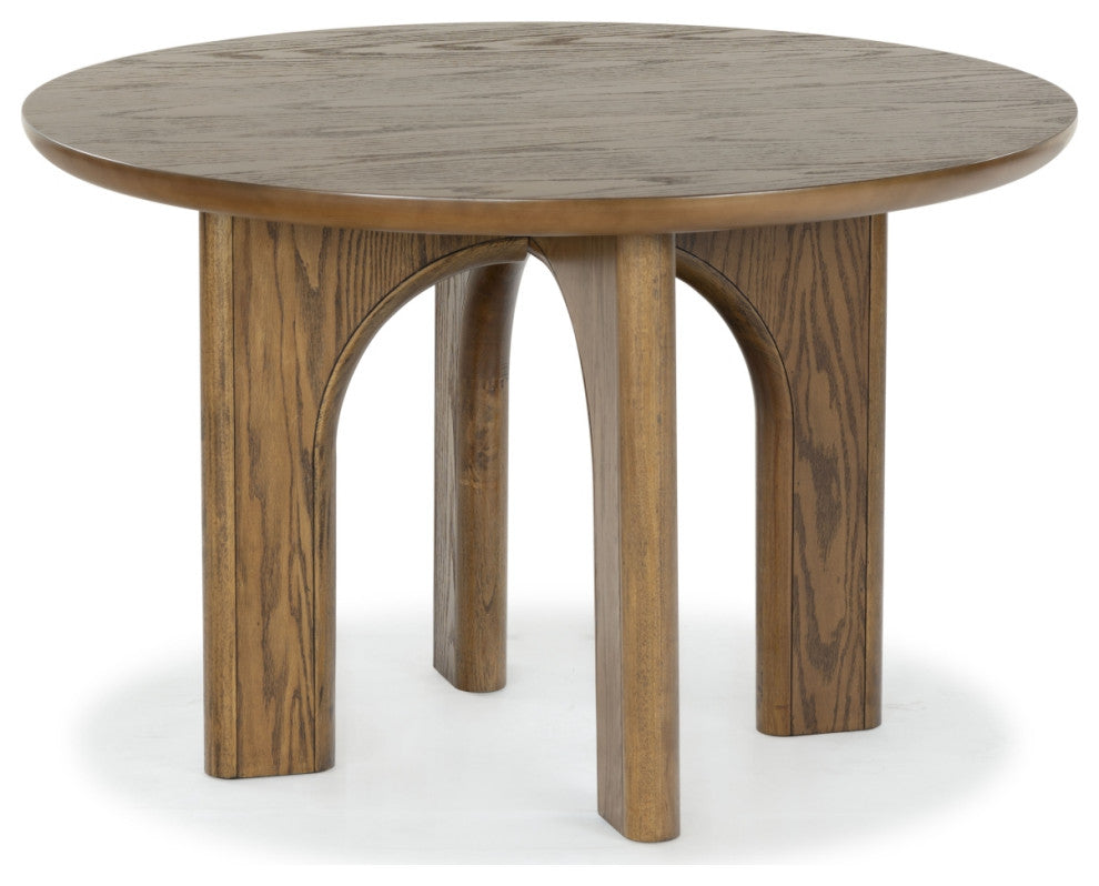Safavieh Couture Olivetta Round Wood Dining Table, Medium Oak
