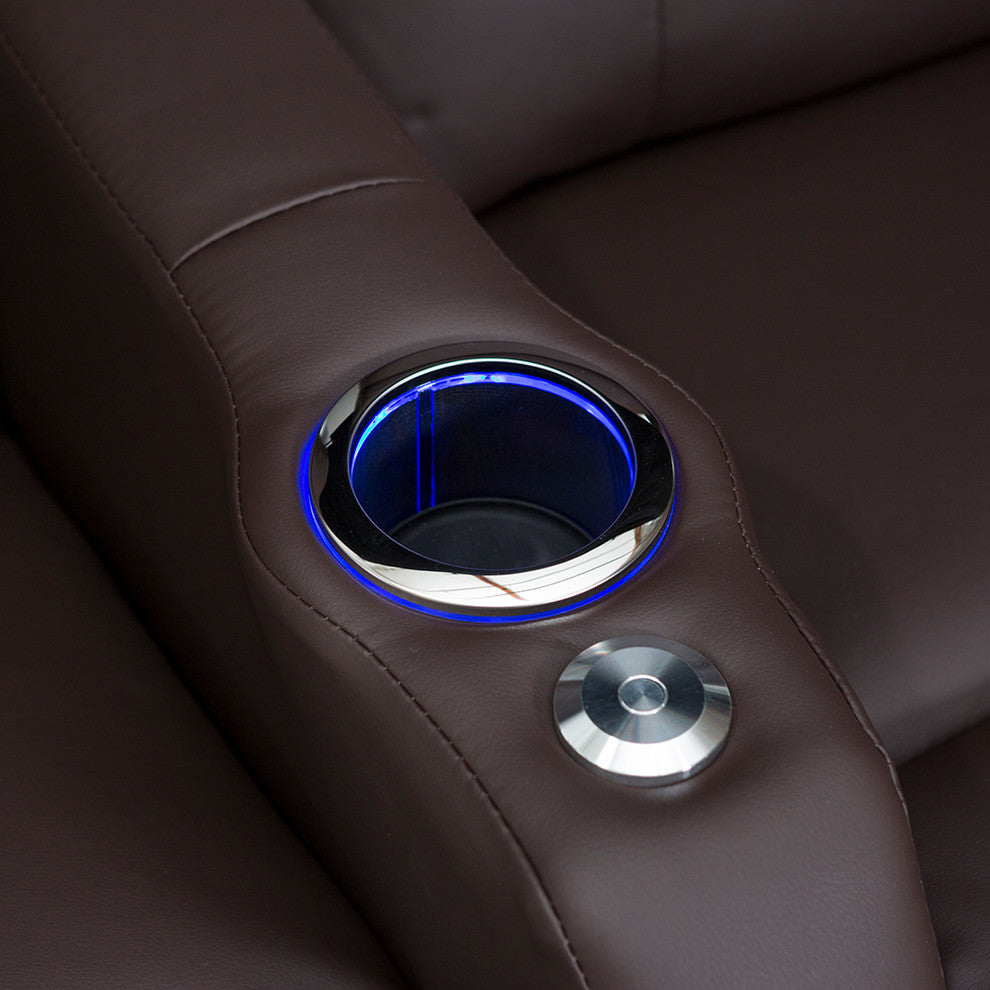 Seatcraft Sienna Home Theater Seating, Brown, Row of 4