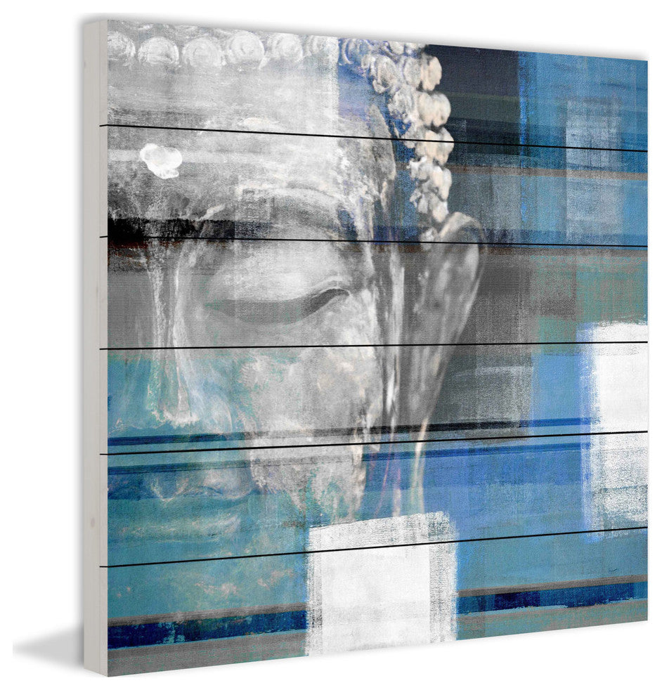 "Blue Buddha" Painting Print, 18x18