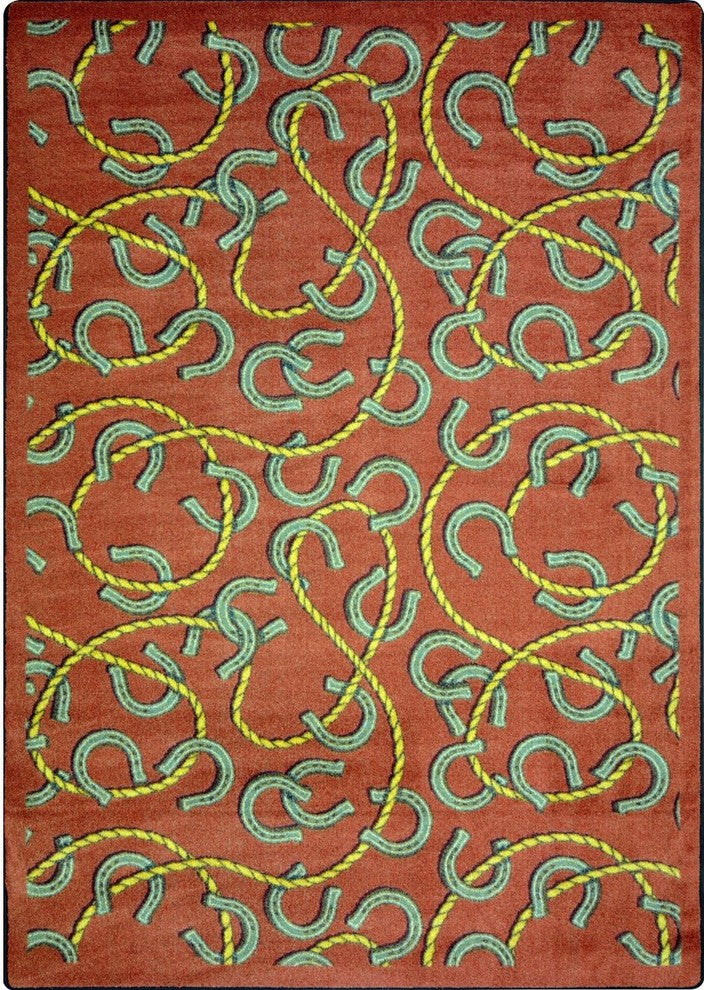 Kaleidoscope Rug, Rodeo, 5'4"x7'8", Burgundy