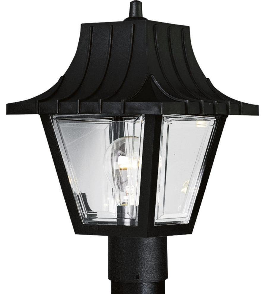 Progress Lighting 1-Light Post Lantern, Black