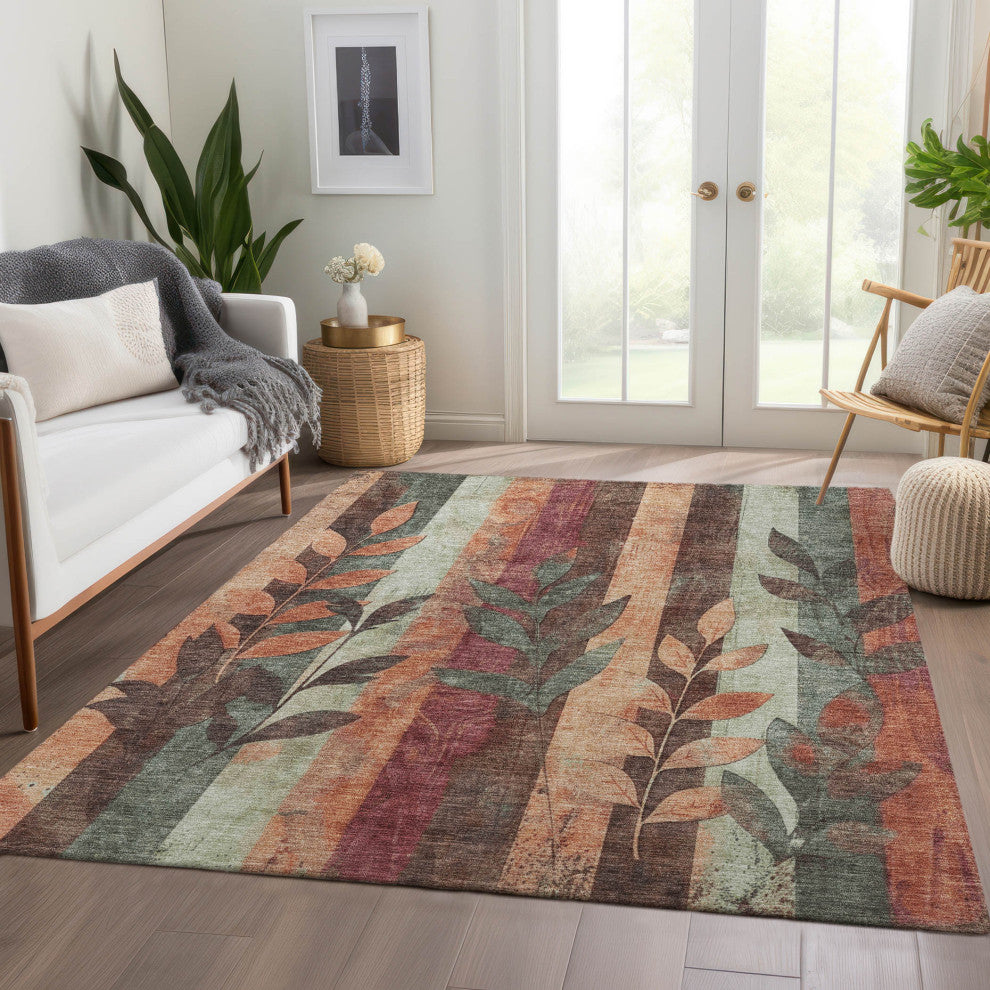 Machine Washable Indoor/Outdoor Chantille ACN1871 Clay 8' x 10' Rug