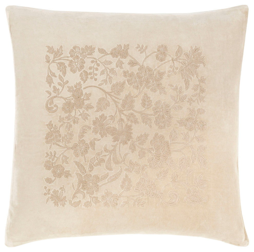 Surya Smithsonian Ivory Pillow Shell With Polyester Insert 20"H X 20"W