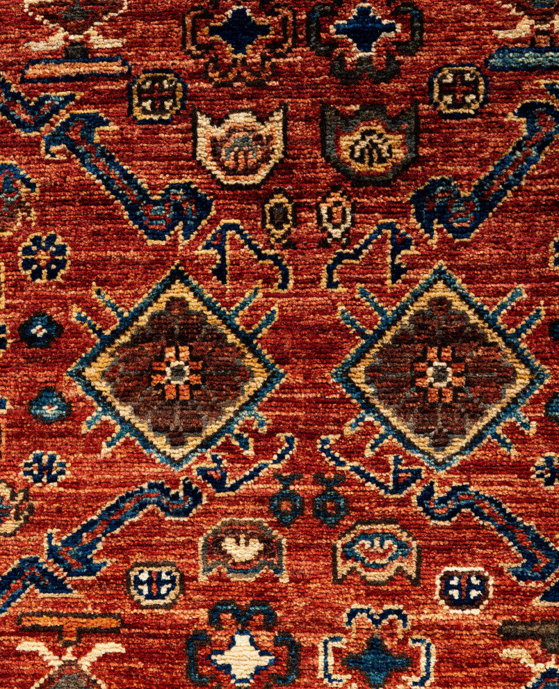 Serapi One-of-a-Kind Hand-Knotted Area Rug Red, 3'1" x 4'10"