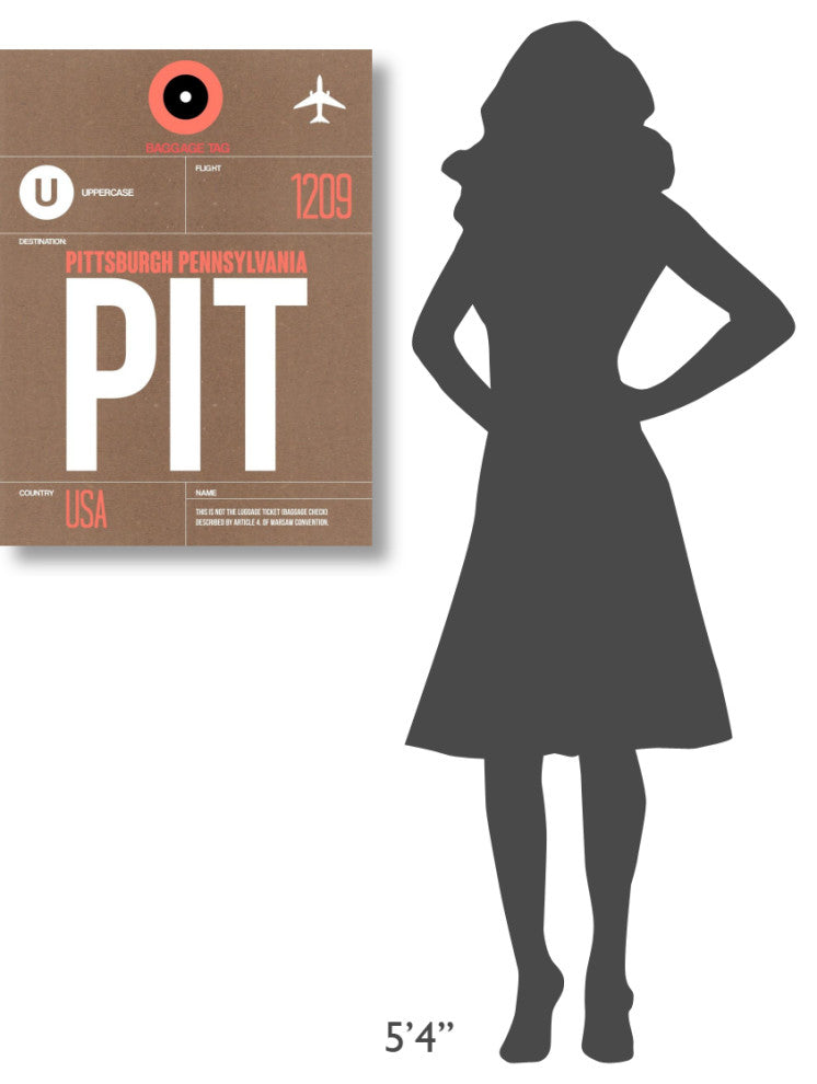 "PIT Pittsburgh Luggage Tag 2" Fine Art Print