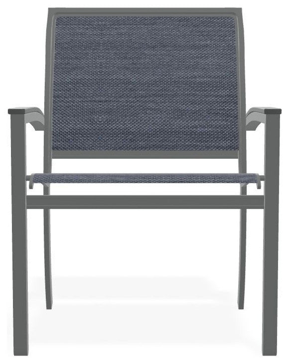 Bazza Sling Stackable Outdoor Dining Chair, Augustine Denim/Graphite