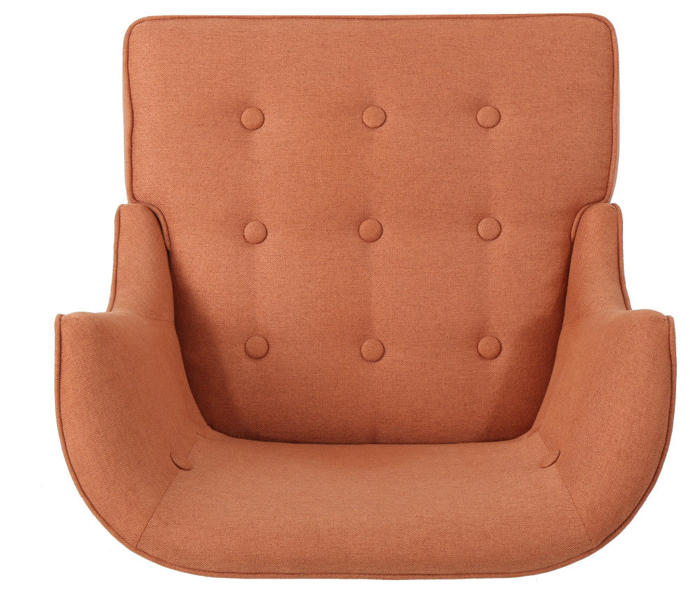 GDF Studio Adelina Contemporary Upholstered Accent Chair with Nailhead Trim, Orange
