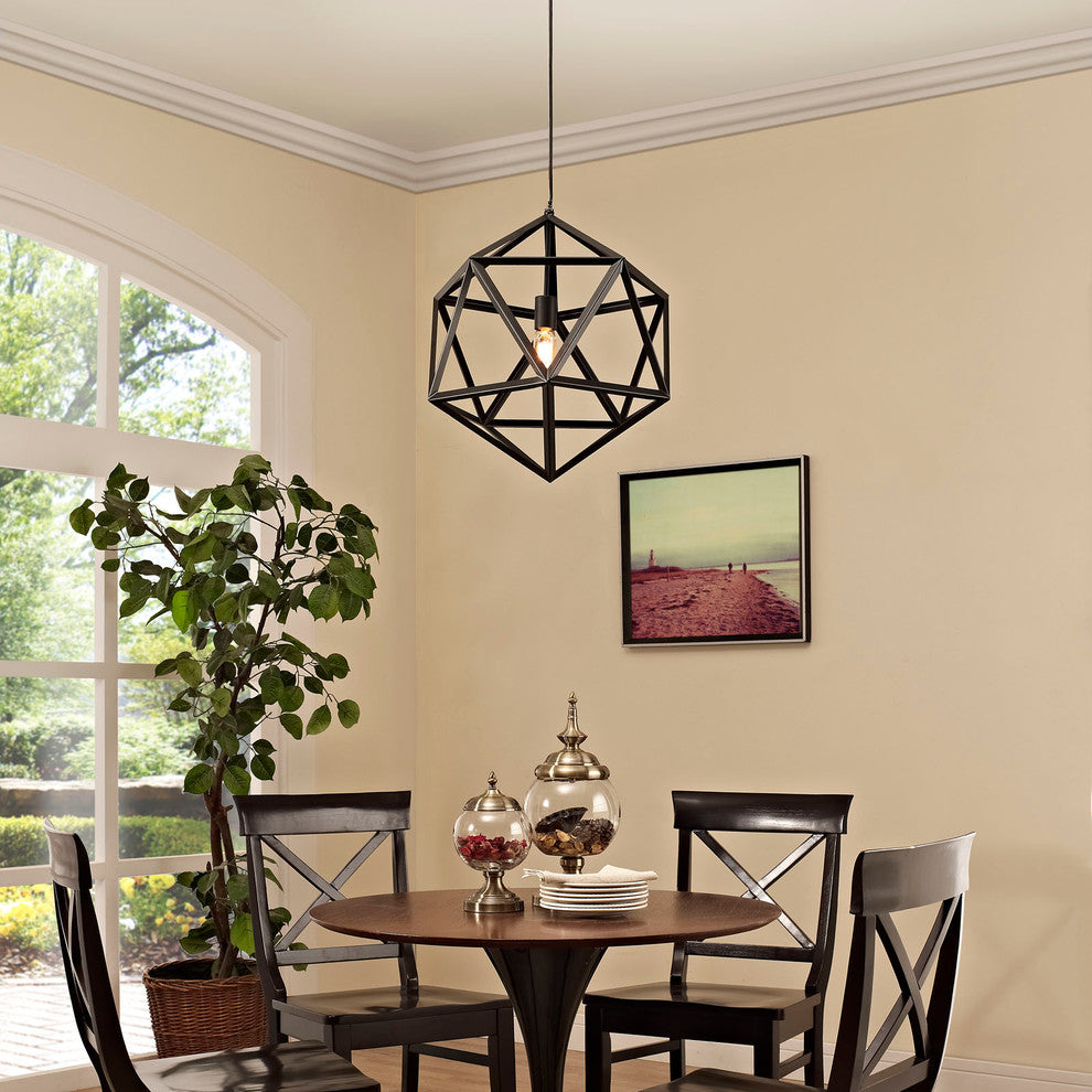 Modern Urban Contemporary Large Metal Chandelier Light, Black Steel