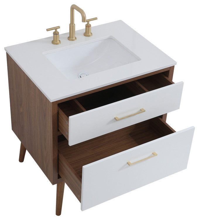 Home Living White 30" Bathroom Vanity