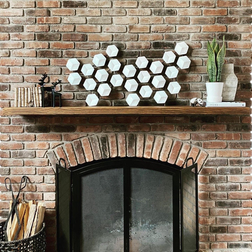 Rustic, Floating Shelf, 2" Thick x 6" Deep, Mountable, Medium Brown, 60"