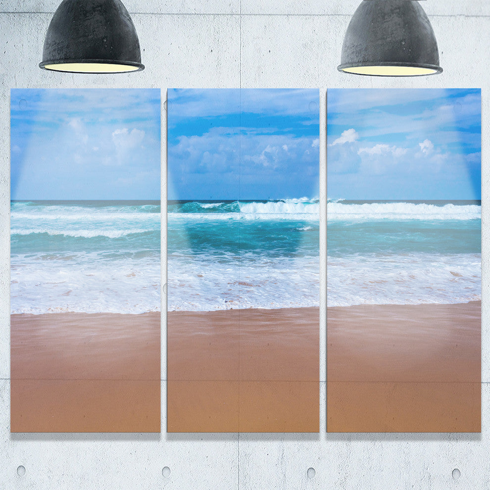 "Fascinating Atlantic Beach in Portugal" Metal Wall Art, 3 Panels, 36"x28"