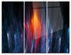 "Fractal Fire in Light Blue" Metal Wall Art, 3 Panels, 36"x28"