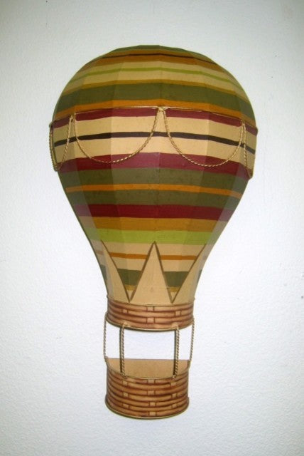 17" Hot Air Balloon Wall Sculpture, Retro Art Unique