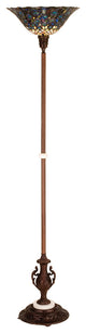 70H Tiffany Peacock Feather Torchiere