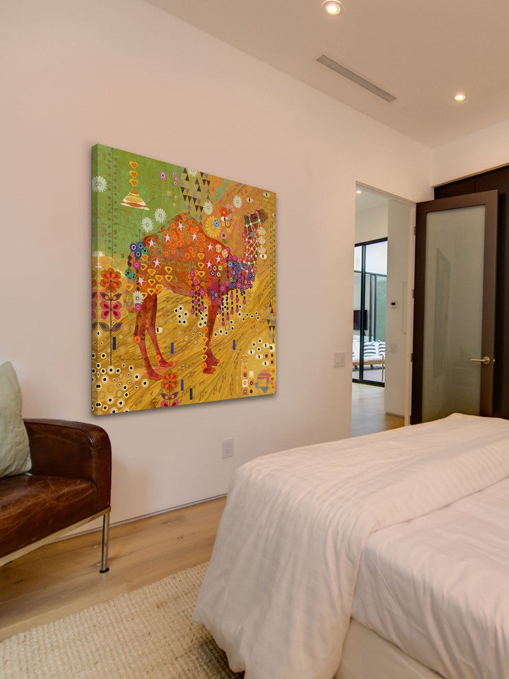 "Camels of Thar" Painting Print on Canvas by Evelia
