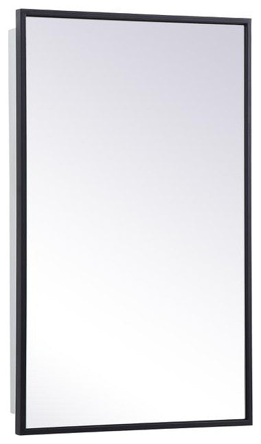 Metal Mirror Medicine Cabinet 17"x28", Black Finish