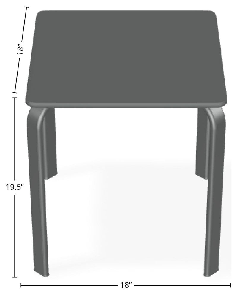18" Square Marine Grade Outdoor End Table, Graphite