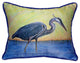 Pair of Betsy Drake Blue Heron Large Pillows 15 Inch x 22 Inch