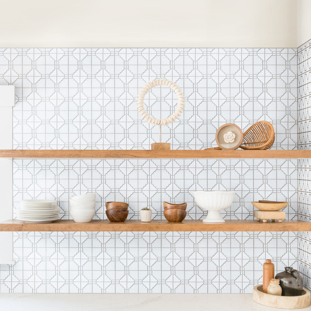Hudson Moonbeam Porcelain Mosaic Floor and Wall Tile, Glossy White