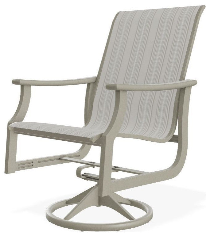 St. Catherine Sling Outdoor Swivel Rocker, Harbor/Storm