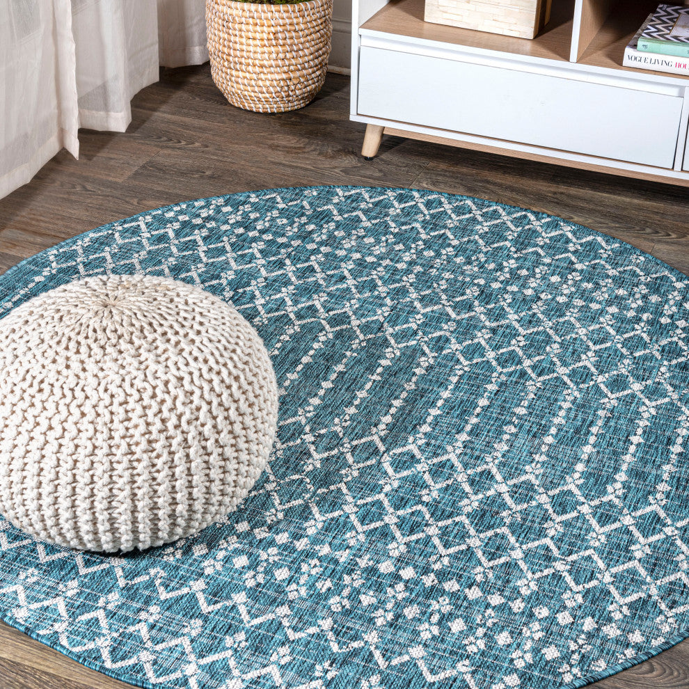 Ourika Moroccan Geometric Textured Weave Indoor/Outdoor Area Rug
