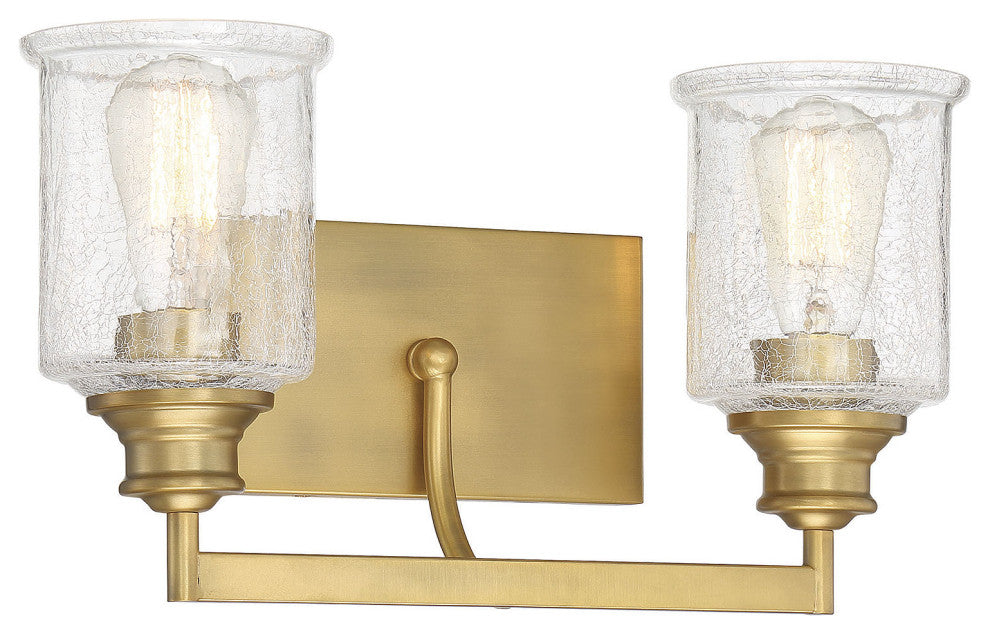 Hampton Warm Brass, 2-Light Bath