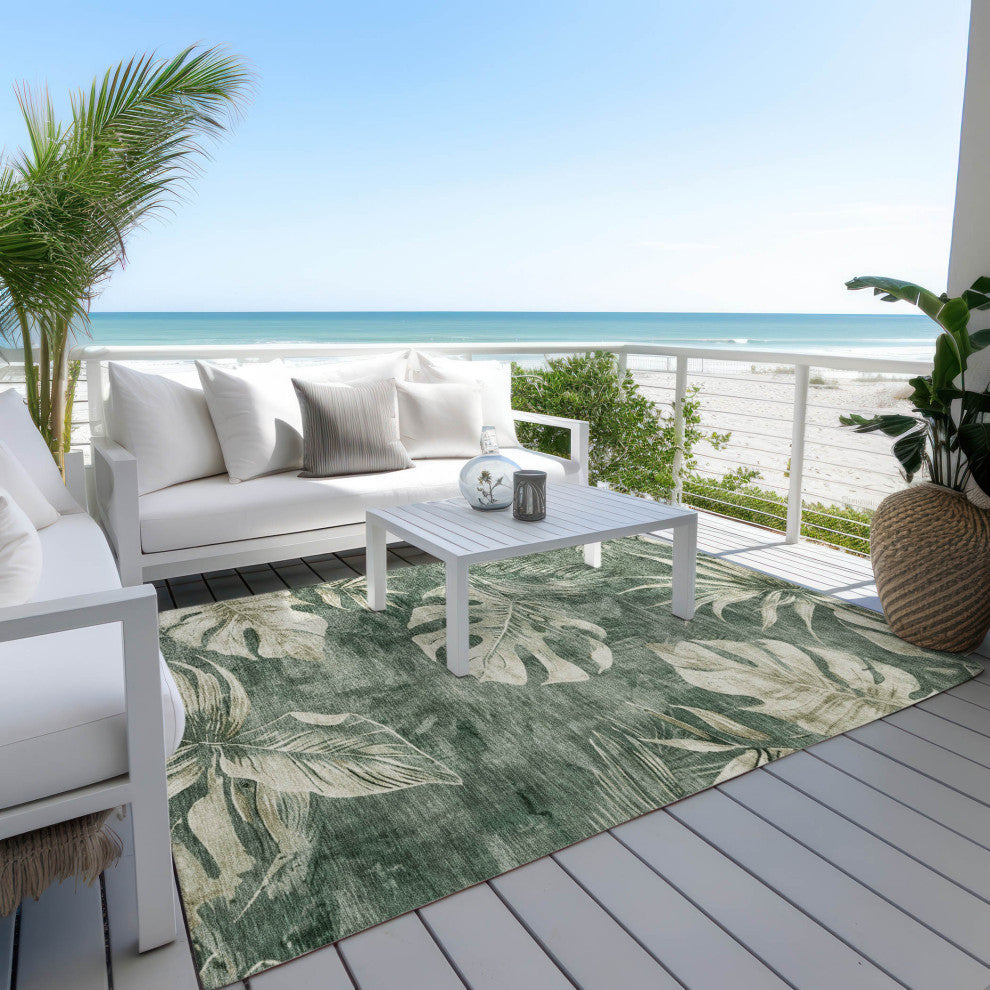 Machine Washable Indoor/Outdoor Chantille ACN1887 Fern 3' x 5' Rug