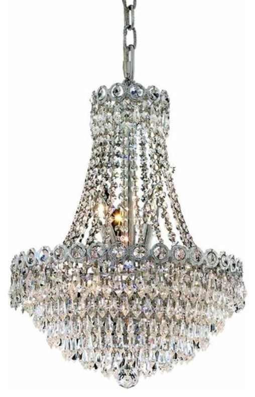 Elegant Century Dining Room Light, Chrome Finish With Royal Cut Crystal