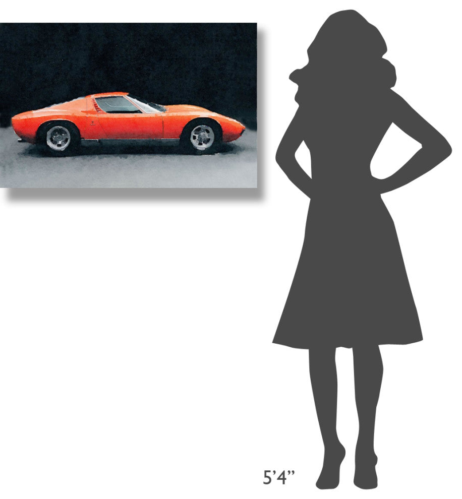 "1971 Lamborghini Miura P400 S Watercolor" Fine Art Print